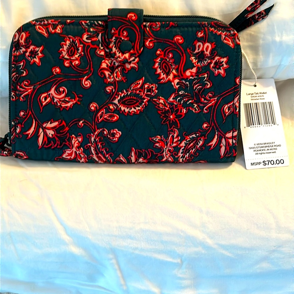 Vera Bradley Large Tab Wallet, Victorian Vines Pattern